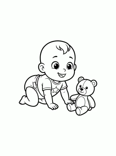 Desenho de Bebé Gateando para colorir