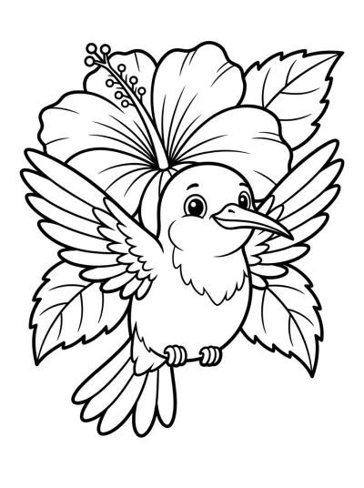 Desenho de Colibrí Volando para colorir