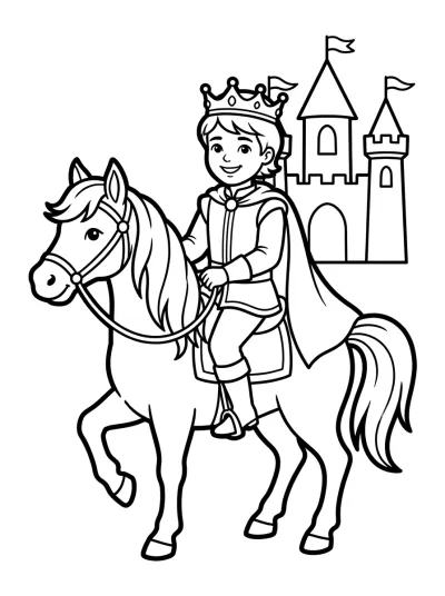 Desenho de Príncipe a Cavalo para colorir