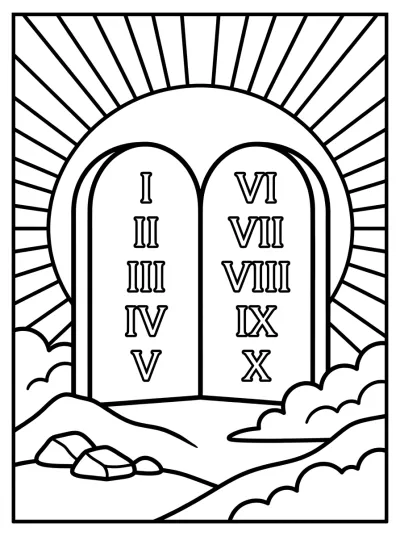 Desenho de Tablets of the Ten Commandments para colorir