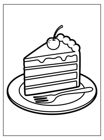 Desenho de Fatia de Bolo para colorir