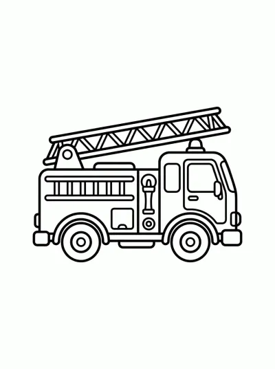 Desenho de Caminhão de Bombeiros para colorir