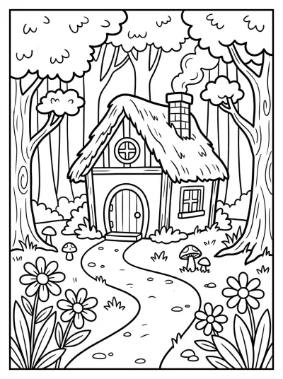 Desenho de Casita en el Bosque para colorir