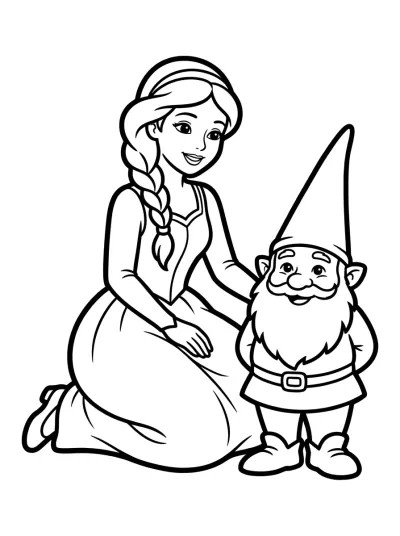 Desenho de Princesa y el Enanito para colorir