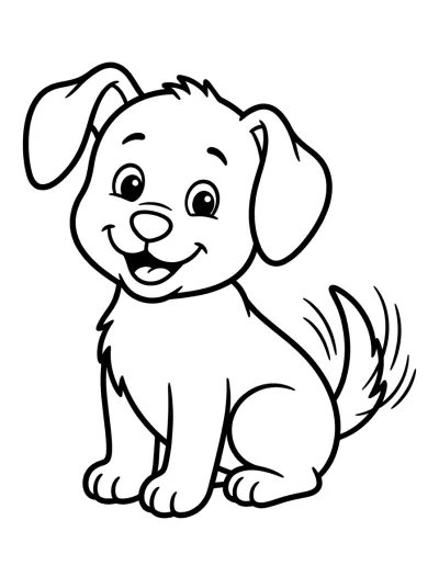 Desenho de Cachorro Brincalhão para colorir
