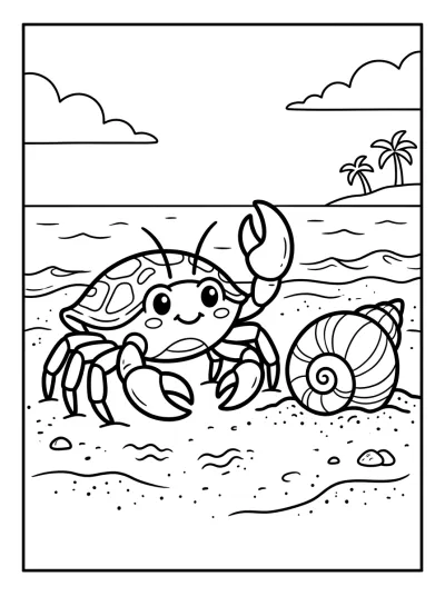 Desenho de Cangrejito y la Concha para colorir