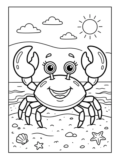 Desenho de Cangrejo Sonriente para colorir