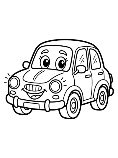 Desenho de Carrinho Sorridente para colorir