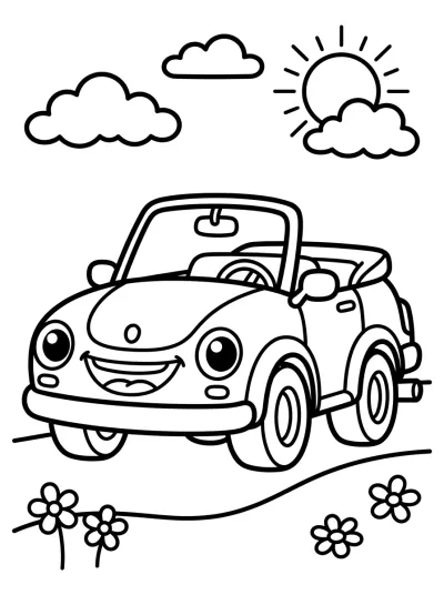 Desenho de Carro Conversível para colorir