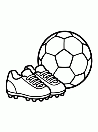 Desenho de Botines de Fútbol con Balón para colorir