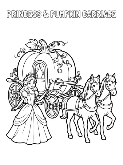 Desenho de Princesa y la Carroza para colorir