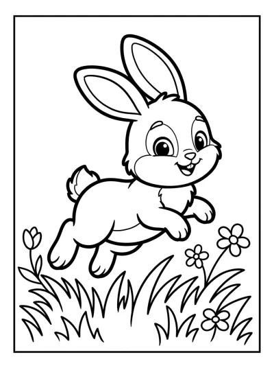 Desenho de Conejito Saltando para colorir
