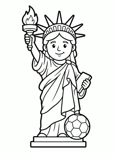 Desenho de Statue of Liberty with Ball para colorir