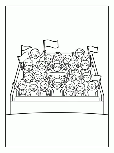 Desenho de Cheering Crowd para colorir