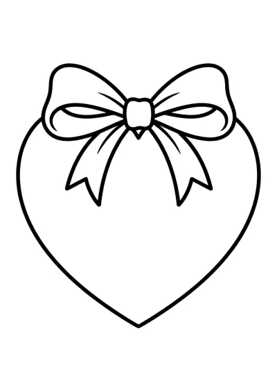 Desenho de Corazón con Lazo para colorir