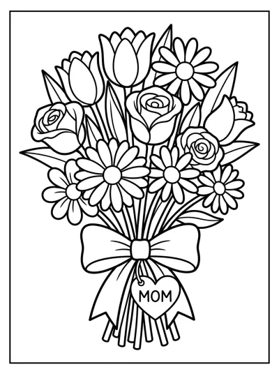 Desenho de Ramo para Mamá para colorir