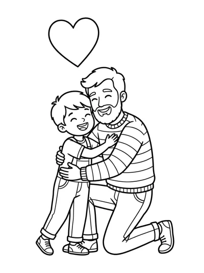 Desenho de Papá e Hijo para colorir