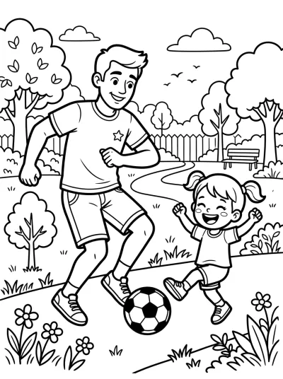 Desenho de Papá Jugando a la Pelota para colorir