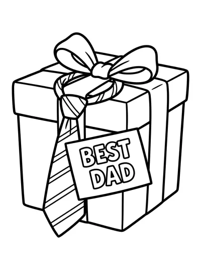 Desenho de Regalo del Día del Padre para colorir
