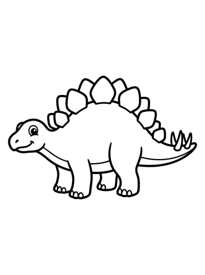 Desenho de Dinossauro Estegossauro para colorir