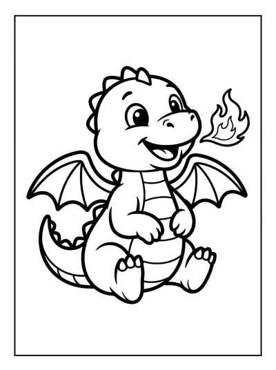 Desenho de Dragon Crachant du Feu para colorir