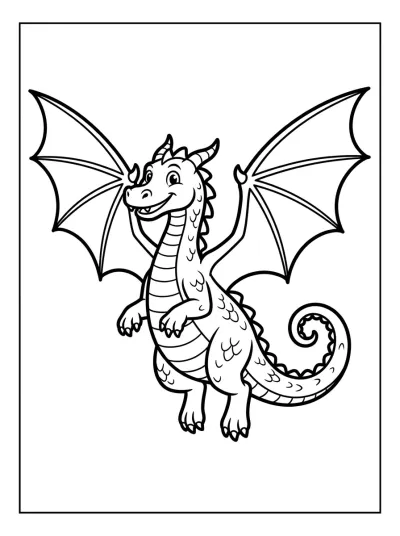 Desenho de Dragon en Vol para colorir