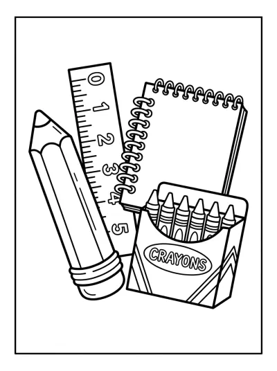 Desenho de Útiles Escolares para colorir