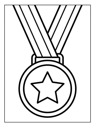 Desenho de Medalha de Ouro para colorir