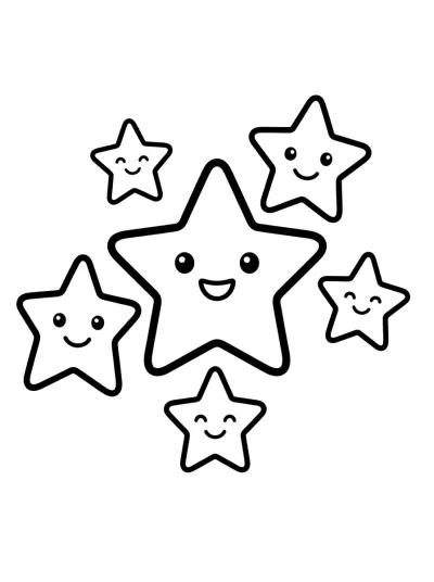 Desenho de Grupo de Estrelas para colorir