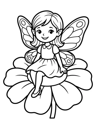 Desenho de Hada en la Flor para colorir