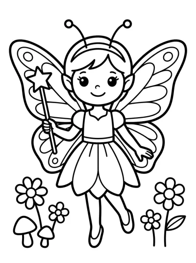 Desenho de Hada con Varita Mágica para colorir