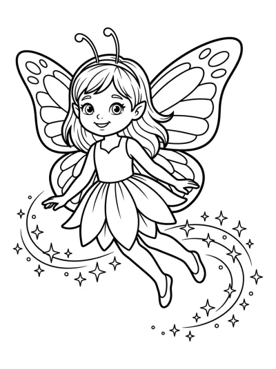 Desenho de Hada Volando para colorir