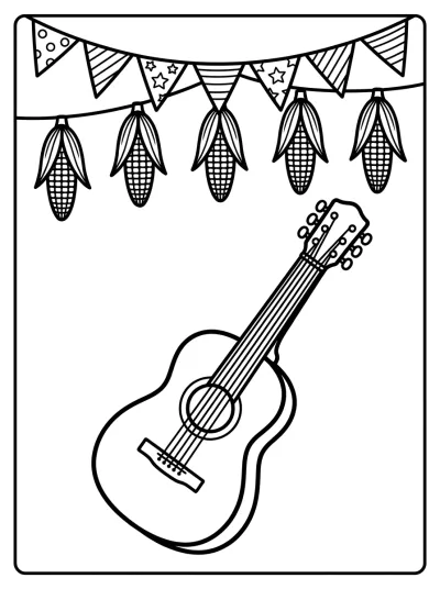 Desenho de Banderines de Fiesta para colorir