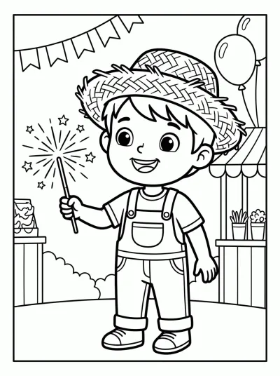 Desenho de Niño con Bengala para colorir