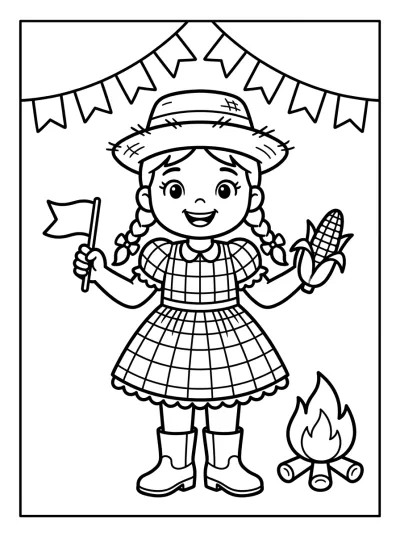 Desenho de Niña Campesina para colorir