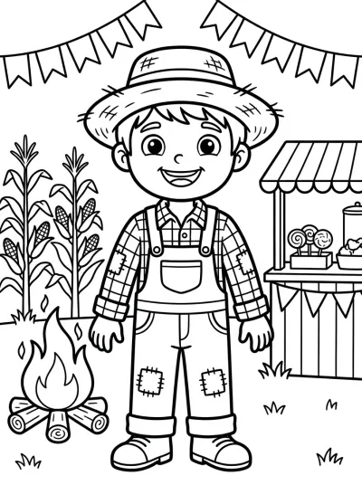 Desenho de Niño Campesino para colorir