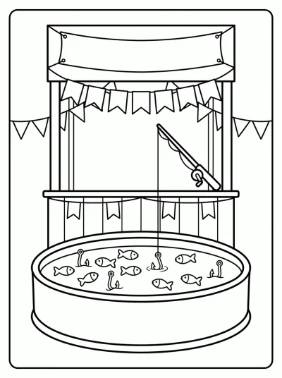 Desenho de Juego de Pesca para colorir