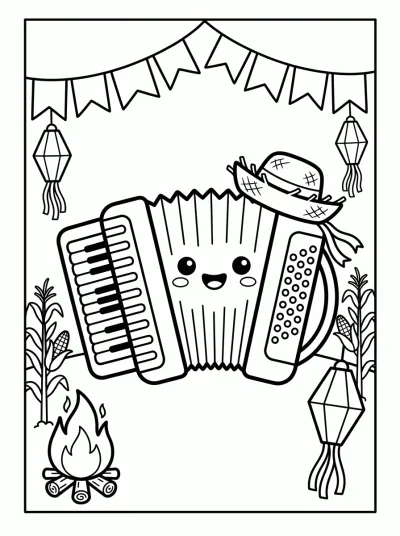 Desenho de Acordeón para colorir