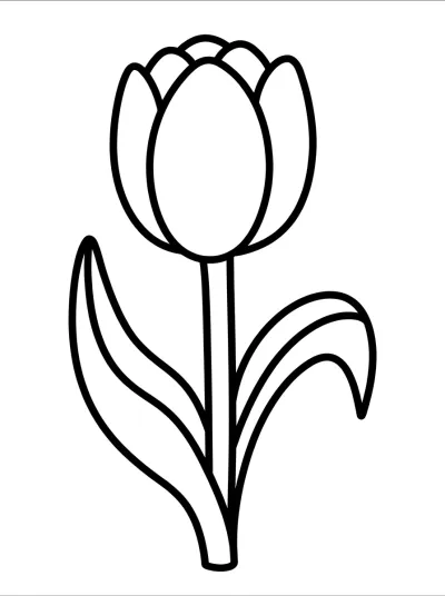 Desenho de Tulipa para colorir