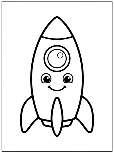 Desenho de Cohete Sonriente para colorir