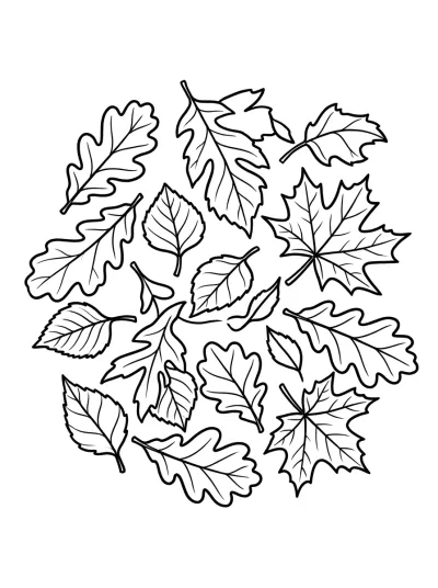 Desenho de Hojas de Otoño para colorir