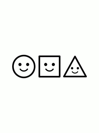 Desenho de Formas con Caritas para colorir