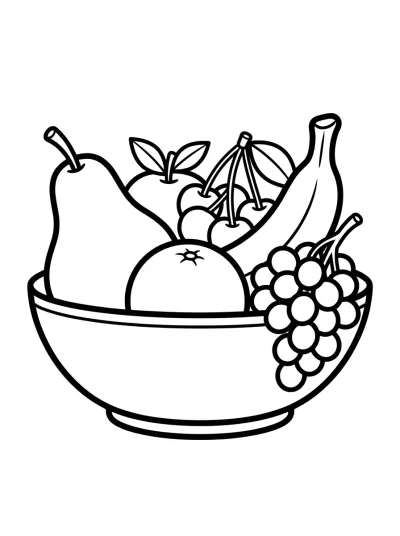Desenho de Coupe de Fruits para colorir