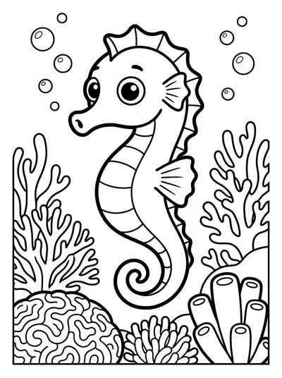 Desenho de Caballito de Mar para colorir