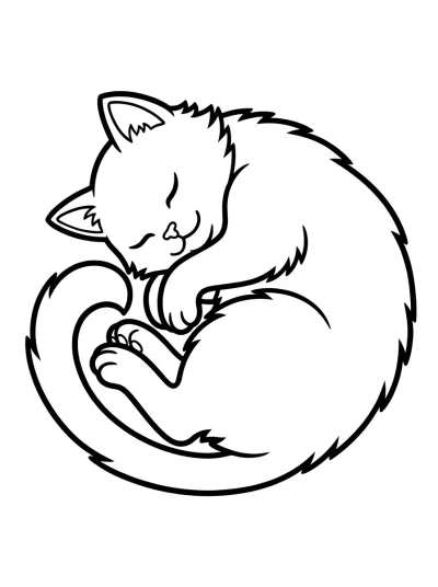 Desenho de Gato Durmiendo para colorir