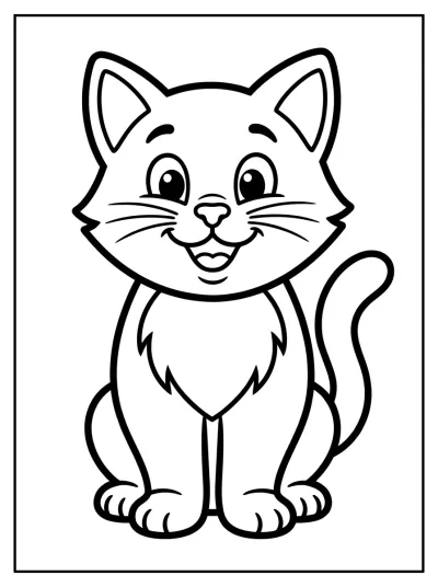 Desenho de Cute Sitting Cat para colorir