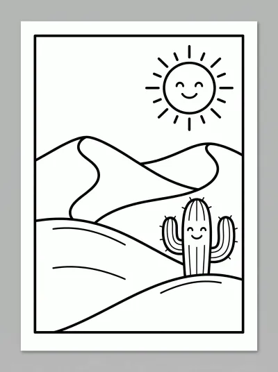 Desenho de Deserto para colorir