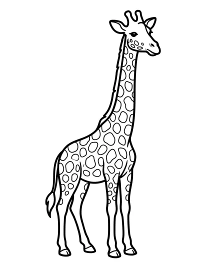 Desenho de Jirafa Alta para colorir
