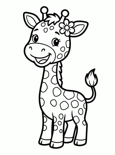 Desenho de Jirafa Bebe para colorir