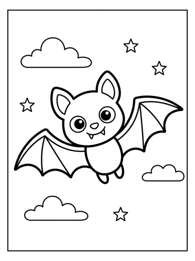 Desenho de Chauve-Souris Halloween para colorir